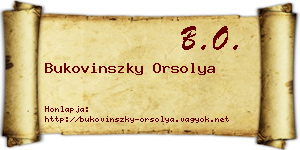Bukovinszky Orsolya névjegykártya